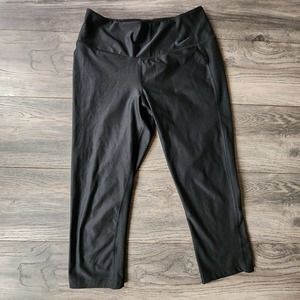 Nike Women Activewear Pants Sz M Black Leggings Dri-Fit Cropped Swoosh